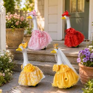 Decoración para el Porche Delantero, Traje Estilo Princesa, Vestido de Tul de 23 Pulgadas, Disfraz de Tela, Ropa para Estatua de Ganso de Jardín Exterior - Product Image 1