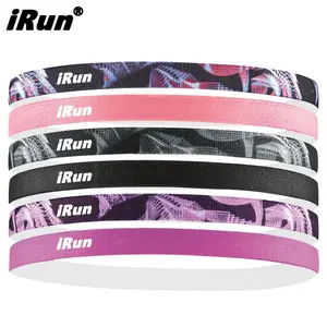 iRun Slim Elasticated Hairband No Slip Hairband Holds Your Hair Jogging Running Volleyball Workout Yoga Headband for Men Women