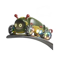 Jouet télécommandé 4x4 RC Twisted Caterpillar à musique lumineuse 360 degrés, bicolore, 2.4G, pour intérieur et extérieur