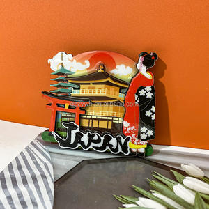 Aimant de réfrigérateur japonais, aimant de réfrigérateur panoramique, décoration magnétique créative en bois pour réfrigérateur, cadeau commémoratif de voyage - Product Image 4