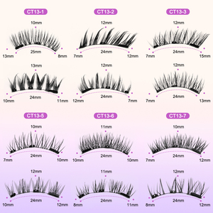 2 paires de cils magnétiques naturels sans colle, véganes, réutilisables, faux cils magnétiques, marque privée avec applicateur - Product Image 5