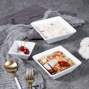 Juegos de cuencos para sopa <span class=keywords><strong>y</strong></span> arroz de cerámica cuadrada blanca para uso en <span class=keywords><strong>restaurante</strong></span> - Product Image 6