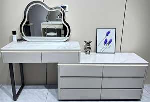 Table de toilette <span class=keywords><strong>vintage</strong></span> en gros de l'usine Jingtong avec miroir et lumières LED flottantes - Product Image 5