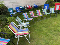 Chaise pliable de plage en acier, mobilier Portable, personnalisé, vente en gros, léger, adultes, bon marché, plage, mer, été