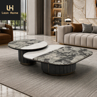 Ensemble de table basse en marbre de luxe, design post-moderne, meubles de salon personnalisés