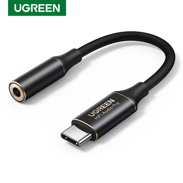 UGREEN USB C to 3.5mm HiFi DAC Audio Adapter Type C to Headphone Aux Jack Dongle 24bit/96kHz Nylon Braided Adapter for Samsung