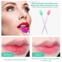 Brosse à Lèvres Exfoliante Réutilisable Beiqili et Brosse Nettoyante pour le Nez, Double Face, en Silicone, Gommage Exfoliant pour le Maquillage