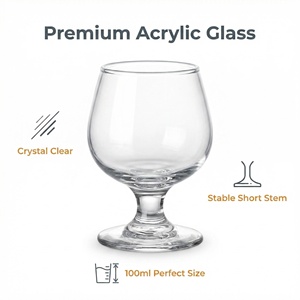 Verres à pied classiques en <span class=keywords><strong>plastique</strong></span> PC transparent pour mariages, fêtes, bars – 50/100/170/250 ml – pour vin rouge, whisky, <span class=keywords><strong>champagne</strong></span> - Product Image 4