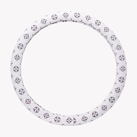 Housse de volant de voiture monogramme blanche, accessoires en cuir PU de luxe, durables, résistantes à l'usure, antidérapantes, au toucher doux, décor élégant