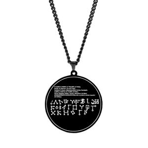 HLSS533 <span class=keywords><strong>El</strong></span> <span class=keywords><strong>alfabeto</strong></span> angelical <span class=keywords><strong>Alfabeto</strong></span> celestial Alfabetos hebreos y griegos Talismán Amuleto Collar colgante de acero inoxidable - Product Image 1