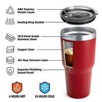Mug de voyage isotherme en acier inoxydable à double paroi sans BPA de 30 oz, isolation de 6 à 12 heures pour le bureau et le camping