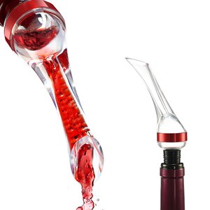 Aérateur portable et durable pour bouteilles et carafes à vin, en acrylique + silicone transparent, améliore la saveur du vin rouge - Product Image 1