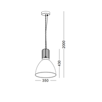 Éclairage LED à haut rendement lumineux de 20 W, finition blanche, aluminium, diamètre 350 mm, éclairage LED à baie haute/luminaire suspendu LED
