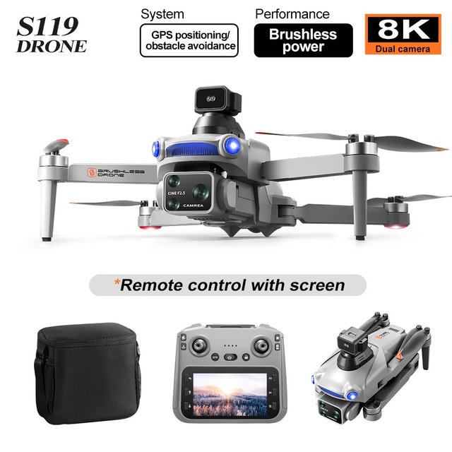 New Professional Aerial Photography Drones S119 GPS Positioning Return Quadcopter Advanced Dual Obstacle Avoidance 4k 5G WiFi HD
