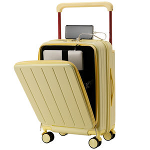 2025 Fashionable Multi-Function Wide Handle <strong>Luggage</strong> Front Open Pocket Suitcase Cup Holder USB Charger Carry on <strong>Luggage</strong> - Product Image 3