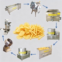 Productielijn voor kleine batches originele gesneden aardappelchips en -friet, semi-automatische commerciële verwerkingslijn