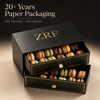Boîte d'emballage pour biscuits personnalisée, rigide, noire, de luxe, pour biscuits