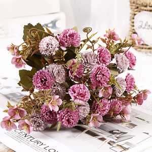 Ramo de flores artificiales de seda para decoración del hogar, combinación de diente de león, Hortensia, <span class=keywords><strong>rosa</strong></span>, M505 INS - Product Image 6