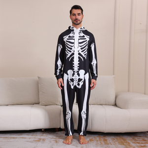Pijama de Esqueleto Unisex Talla Grande <span class=keywords><strong>para</strong></span> <span class=keywords><strong>Mujer</strong></span>, Mameluco Casual <span class=keywords><strong>para</strong></span> Fiestas de <span class=keywords><strong>Halloween</strong></span> y Cosplay, Ropa de Dormir Familiar - Product Image 6