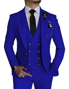 <span class=keywords><strong>Traje</strong></span> de Esmoquin de 3 Piezas Ajustado ODM 2024 para Hombre, Talla Grande, <span class=keywords><strong>con</strong></span> <span class=keywords><strong>Corbata</strong></span>, Rayas <span class=keywords><strong>Azul</strong></span> <span class=keywords><strong>Marino</strong></span>, para Bodas y Negocios - Product Image 5