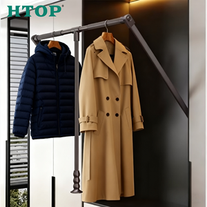 Rail à vêtements télescopique en alliage d'aluminium de style luxueux, silencieux, pour <span class=keywords><strong>armoire</strong></span> haute - Product Image 3