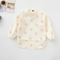 Bavoirs d'alimentation pour bébé certifiés OEKO, 100% coton, lavables, ajustables, à manches longues, imperméables, jetables, écologiques, antibactériens