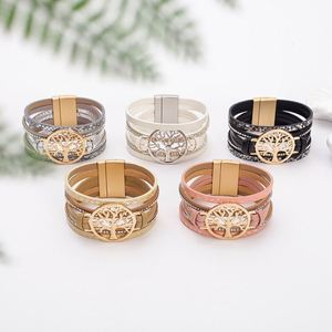 Religious <b>Leather</b> <b>Bracelet</b> Innovative Viral Marketing Potential Ready to Ship (RTS) Holiday Gift for Women IP Black Finish - Product Image 2