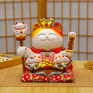 Kucing Keberuntungan Maneki Neko Elektrik Otomatis Berukuran Besar 9 Inci dengan Lengan yang Berayun untuk Pembukaan Toko Bisnis - Product Image 6