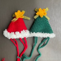 Collier pour animaux de compagnie tricoté à la main de fête guirlande de noël Style Crochet accessoire de cou doux réglable pour chats et chiots