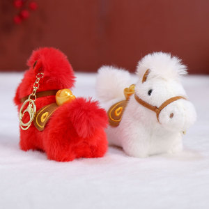 Nouveauté 2026 : Porte-clés en peluche 3D souple et écologique en forme de cheval avec mousqueton – Cadeau de décoration du Nouvel An chinois - Product Image 2