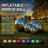 Ballons Métalliques Gonflables Décoratifs, Grandes Boules Flottantes d'Extérieur, Ballons Disco Métalliques Brillants, Sphères pour Événements, Boules Miroir Gonflables