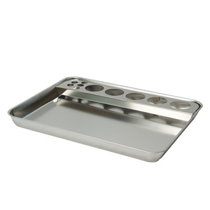 Beautiful Stainless Steel Dental <b>Tray</b> With 4 Jars Flat Bottom Surgical Instrument <b>Tray</b> For Hospitals Clinics Salons - Product Image 3