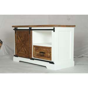 ตู้วางทีวี Muro สีขาวและสีขาวธรรมชาติ ตู้ข้างสไตล์โมเดิร์นหรูหรา ผลิตภัณฑ์ทำมือ ขายส่งสำหรับห้องรับประทานอาหาร - Product Image 6