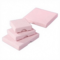 Boîte à bijoux carrée en carton gaufré faite à la main, fine (1,5 cm), avec revêtement UV, logo personnalisé, rose, pour boucles d'oreilles, bagues, montres, personnalisable