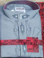 Qamis Arabe Traditionnel Modeste pour Hommes de Dubaï, Style Afghane, à Manches Longues, avec Pantalon, en Polyester, Vêtement Islamique, Abaya