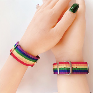 Bracelet de fierté LGBT pour bisexuels, lesbiennes, gays, bracelets de fierté LGBTQ, bracelet en nylon fait main, réglable, bracelets arc-en-ciel - Product Image 1
