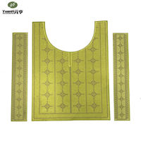 Appliques de col rectangulaires brodées en polyester pour hommes africains, à coudre, pour vêtements