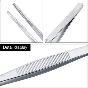 Pinset koki dapur baja tahan karat, penjepit panjang makanan dengan ujung bergigi penjepit makanan untuk memasak - Product Image 5