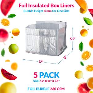 Doublure isotherme en feuille d'aluminium DB 12 x 12 x 5,5 pouces, argentée, pour le stockage alimentaire thermique dans les boîtes USPS - Product Image 3