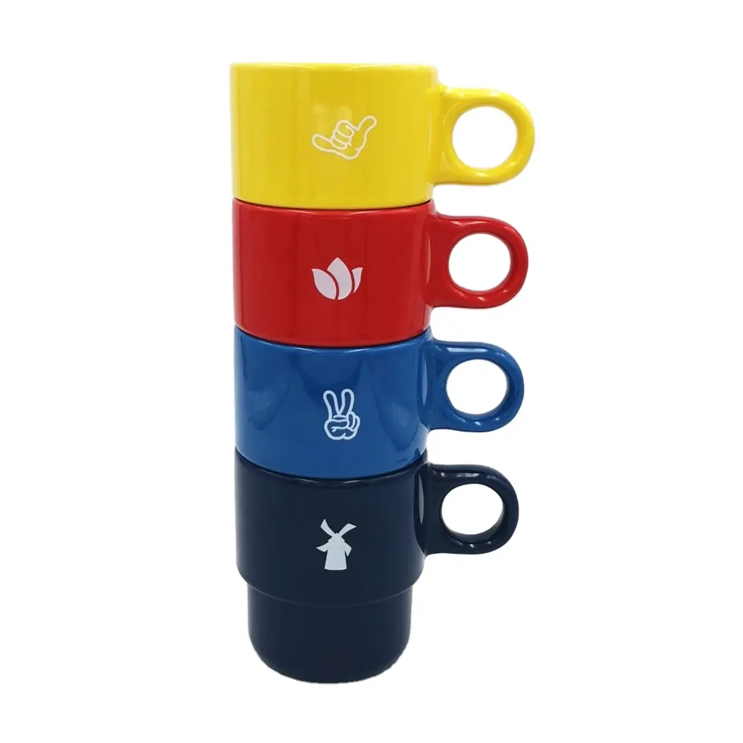 Juego de tazas de cerámica de varios colores, taza de café personalizada, se puede personalizar, exportación a los Estados Unidos