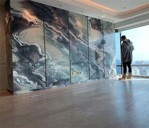 Losa de mármol exótico <span class=keywords><strong>Cipollino</strong></span> <span class=keywords><strong>Verde</strong></span>, azulejos de pared pulidos brillantes de lujo para sala de estar, baño, salón, Villa, losa de pared de mármol <span class=keywords><strong>verde</strong></span> - Product Image 4