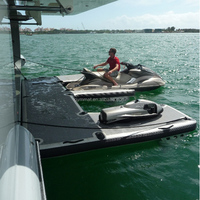 Îlot flottant gonflable personnalisé de haute qualité en forme de C pour quai de bateau, ensemble d'îlots flottants, station de jet ski pour usage commercial
