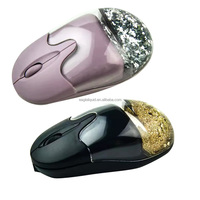 Souris optique sans fil 3D liquide personnalisée en acrylique avec logo, USB 2.4GHz, piles AAA, soudure sonique, cadeau promotionnel créatif pour entreprise