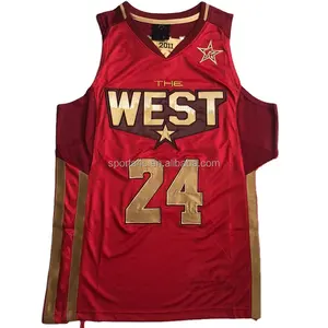 A buon mercato personalizzato Plus size 3XL 4XL alta qualità cucito Ko-be Bryant tutta la stella maglia da basket
