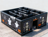 Labyrinthe gonflable de qualité commerciale sur le thème d'Halloween, en PVC, personnalisable en couleur/taille/logo, facile à installer, jeux gonflables pour enfants