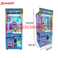 Machine à griffes d'arcade économique en métal pour parc d'attractions, à monnayeur, avec support de langue anglaise et lumière clignotante