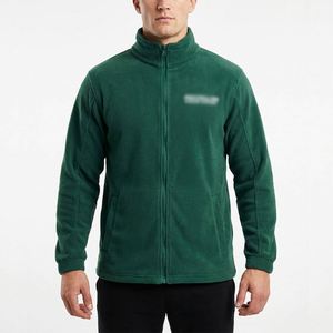 Chaqueta de Forro Polar Verde Personalizable para Niños, con Cierre Completo, Cuello Alto, Abrigo Cálido para Primavera, para Senderismo, Camping, Trabajo, Personalizable - Product Image 2