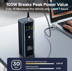 <span class=keywords><strong>Batterie</strong></span> <span class=keywords><strong>Externe</strong></span> Power Bank Haute Capacité 20000mAh Charge Rapide Chargeur Portable <span class=keywords><strong>pour</strong></span> Ordinateur Portable <span class=keywords><strong>iPhone</strong></span> Xiaomi - Sortie PD100W 65W PVC - Product Image 3