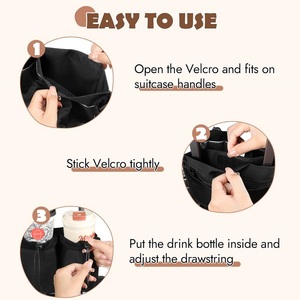 Bolsa de viaje con aislamiento térmico multifuncional personalizada para bebidas, soporte para equipaje, portavasos con correa ajustable para el hombro - Product Image 3