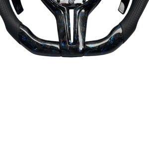 Volante Deportivo Personalizado de Fibra de Carbono Forjado de 3 Radios en Color Azul para F30 F31 F34 F35 F80 F82 M3 M Serie 3 35mm - Product Image 5